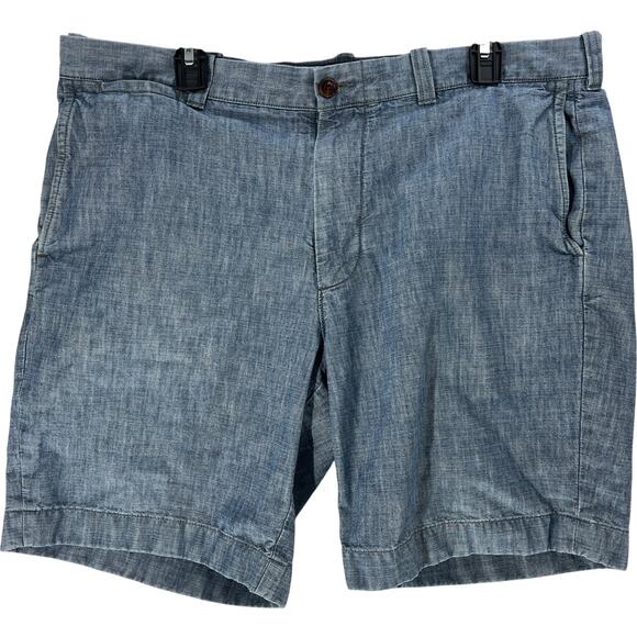 J Crew Stanton Shorts Mens Size 38 Blue 100% Cotton 8.5" Inseam BROKEN BUTTON - Picture 1 of 11